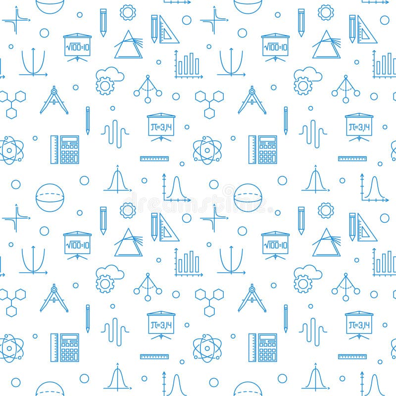 Science technology engineering math vector seamless pattern