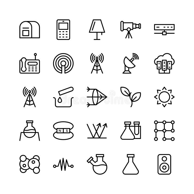 Science And Technology Line Vector Icons 14 Stock Illustration