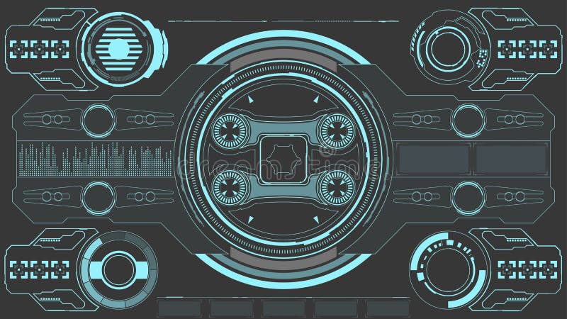 Sciencefiction futuristischer glühender HUD Display Vitrual-Wirklichkeits-Technologie-Schirm vektor abbildung Sciencefiction futuristischer glühender HUD Display Vitrual-Wirklichkeits-Technologie-Schirm vektor abbildung