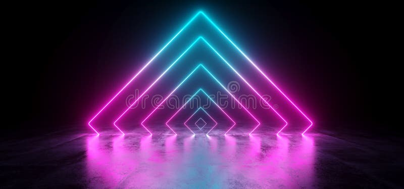 Sciencefictions-futuristische abstrakte Steigung blaues purpurrotes rosa Neon-Glowin vektor abbildung