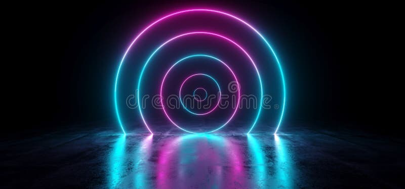 Sciencefictions-futuristische abstrakte Steigung blaues purpurrotes rosa Neon-Glowin lizenzfreie abbildung