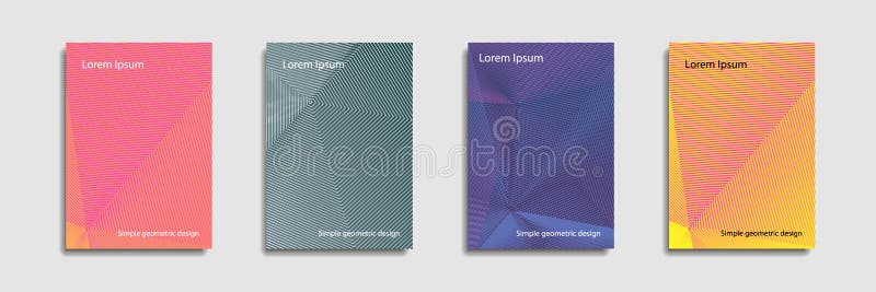 Scientific annual report design vector collection. Halftone stripes texture cover page layout templates set. Report stock illustration Scientific annual report design vector collection. Halftone stripes texture cover page layout templates set. Report stock illustration