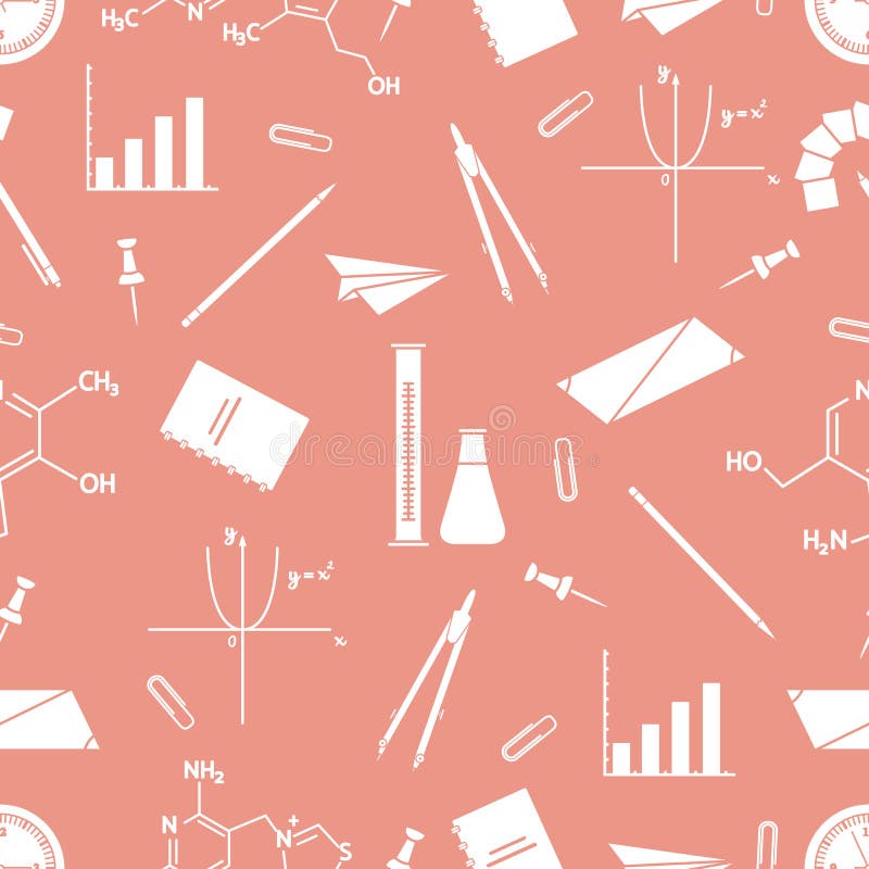 Scientific, educational vector seamless pattern stock illustration