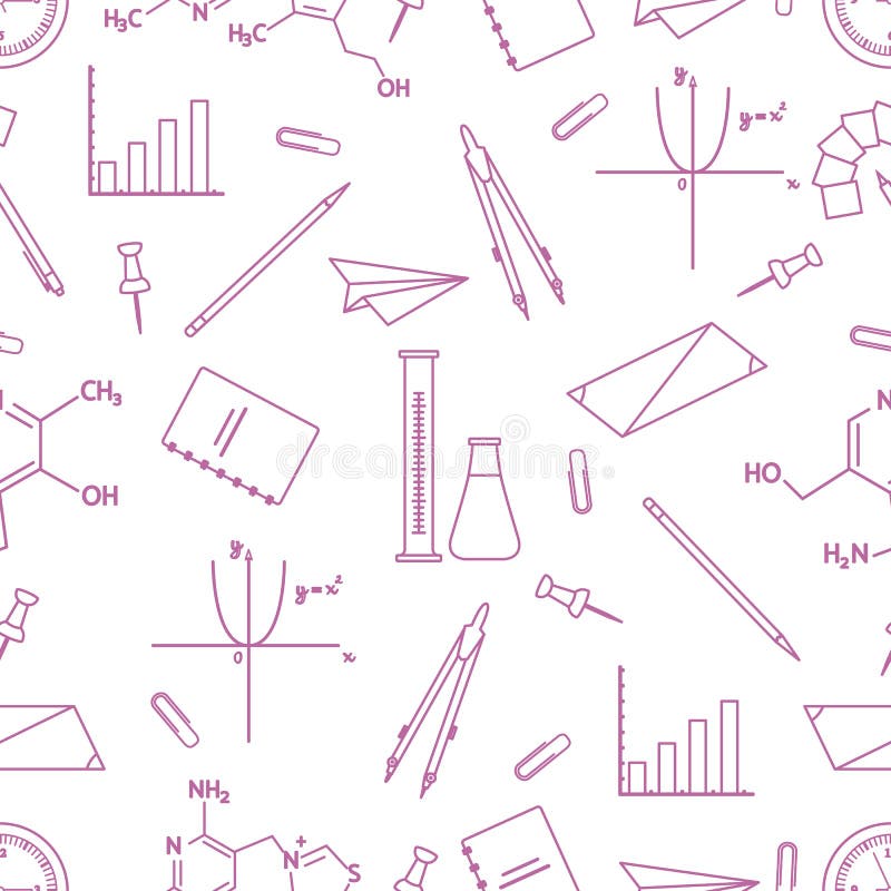 Scientific, educational vector seamless pattern vector illustration