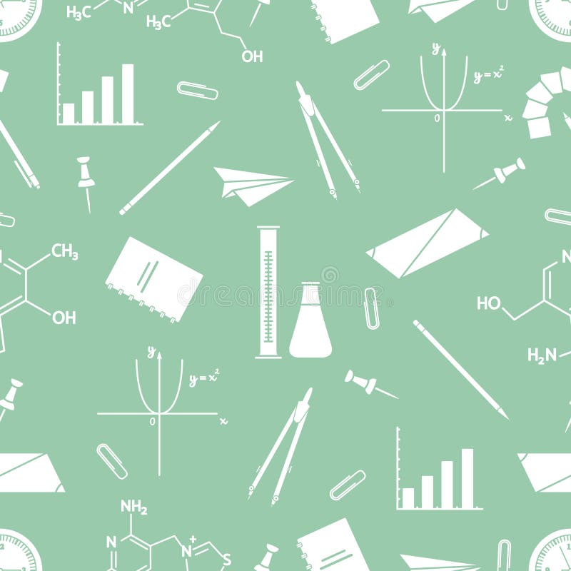 Scientific, educational vector seamless pattern stock illustration