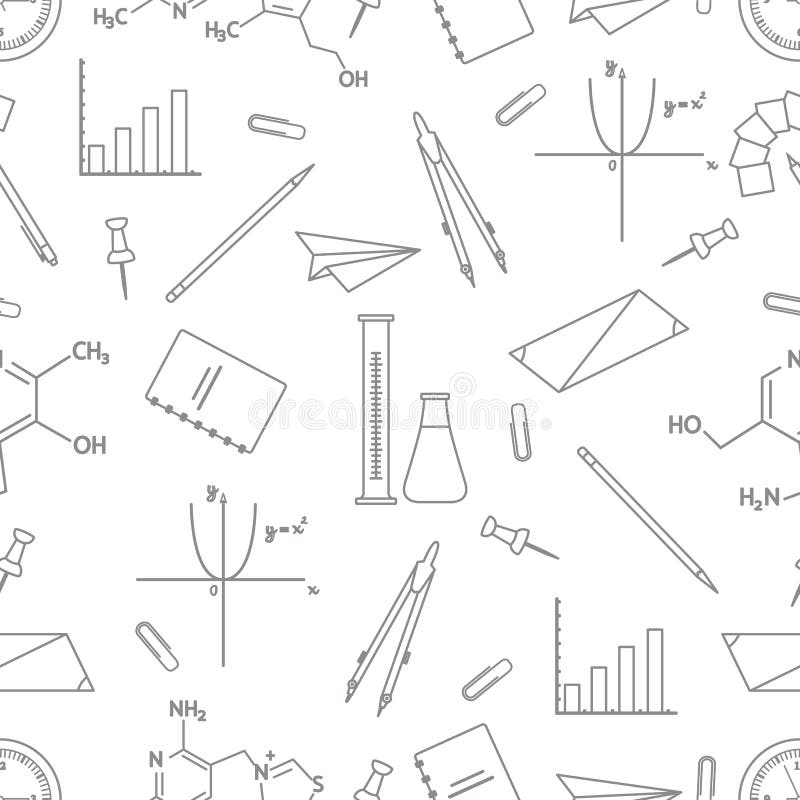 Scientific, educational vector seamless pattern stock illustration