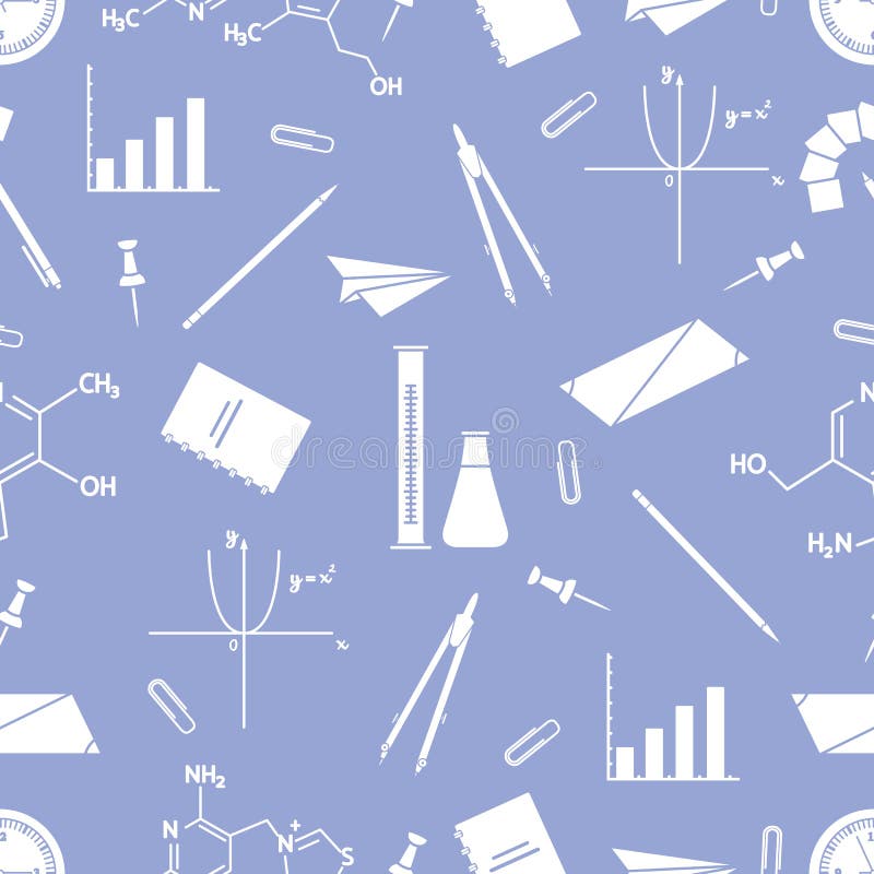 Scientific, educational vector seamless pattern stock illustration