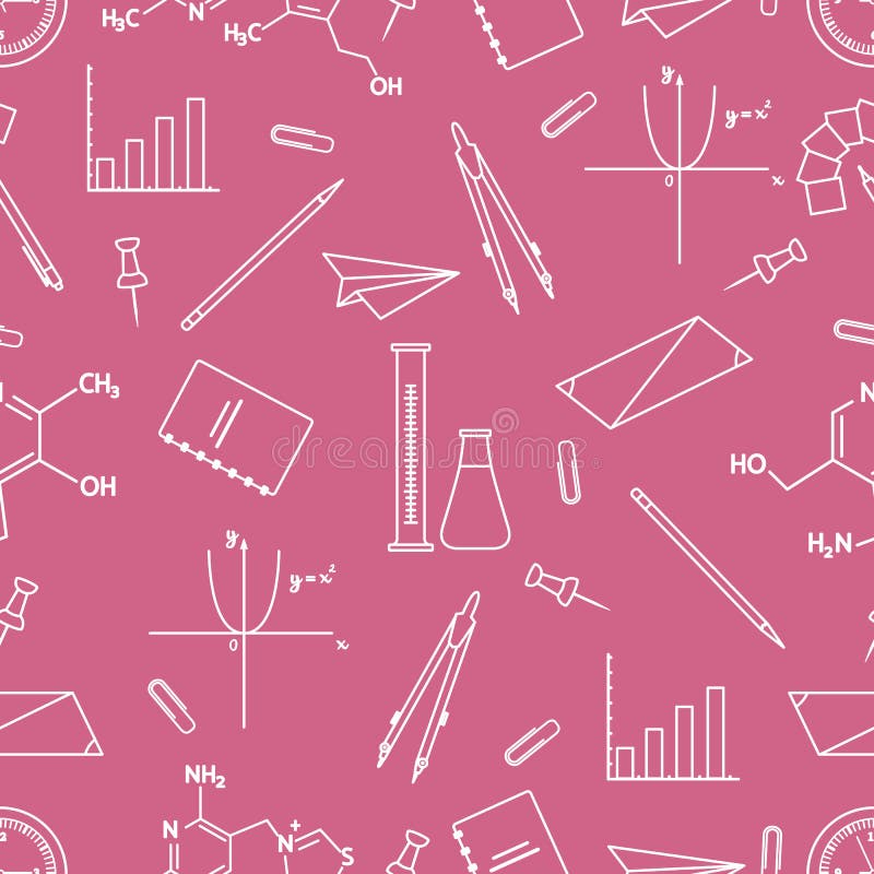 Scientific, educational vector seamless pattern stock illustration