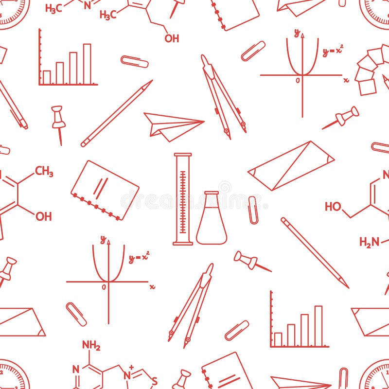 Scientific, educational vector seamless pattern vector illustration
