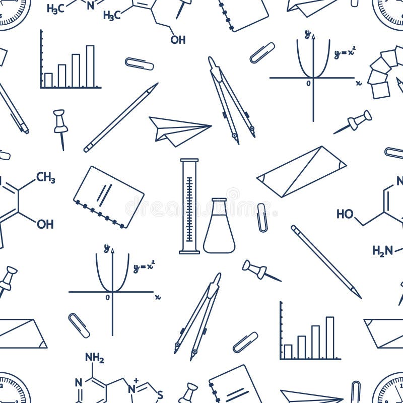 Scientific, educational vector seamless pattern vector illustration