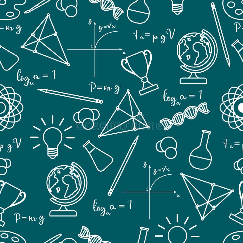 Scientific, educational vector seamless pattern vector illustration
