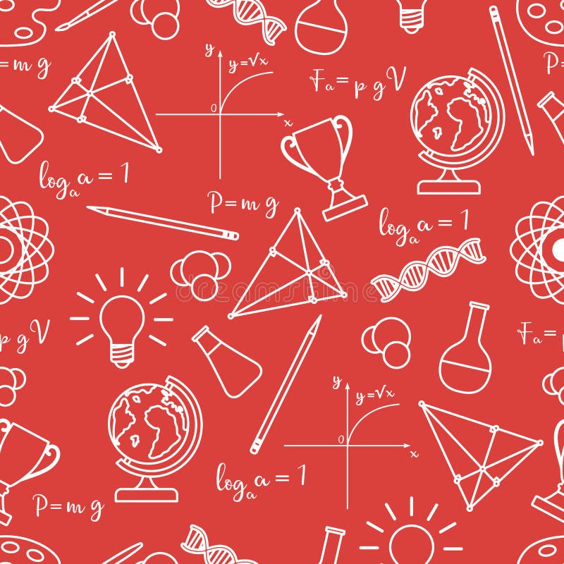 Scientific, educational vector seamless pattern vector illustration