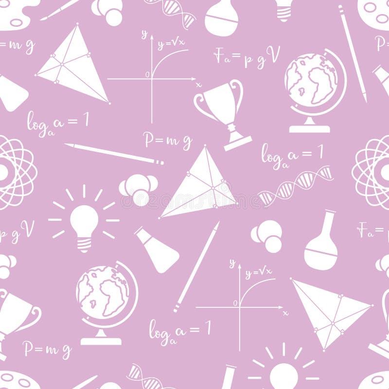 Scientific, educational vector seamless pattern royalty free illustration