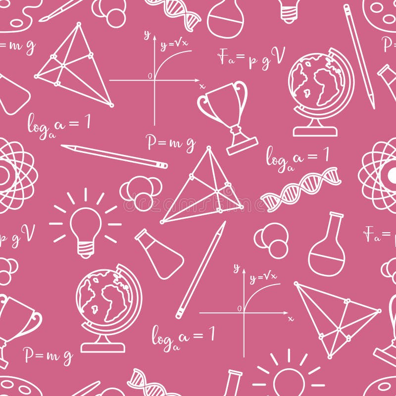 Scientific, educational vector seamless pattern royalty free illustration