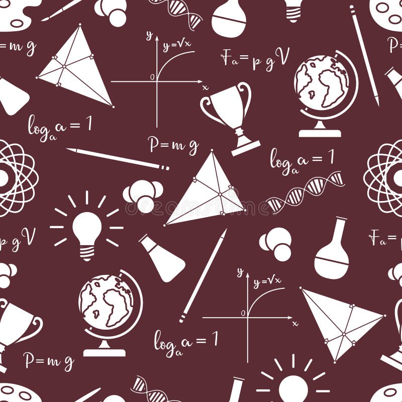 Scientific, educational vector seamless pattern royalty free illustration