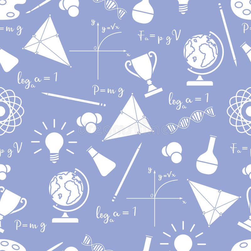 Scientific, educational vector seamless pattern royalty free illustration
