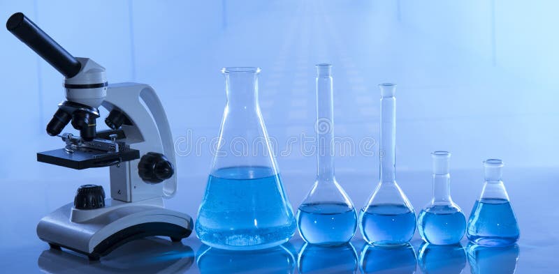 Scientific Laboratory Experimental Glassware Background Stock Photo ...