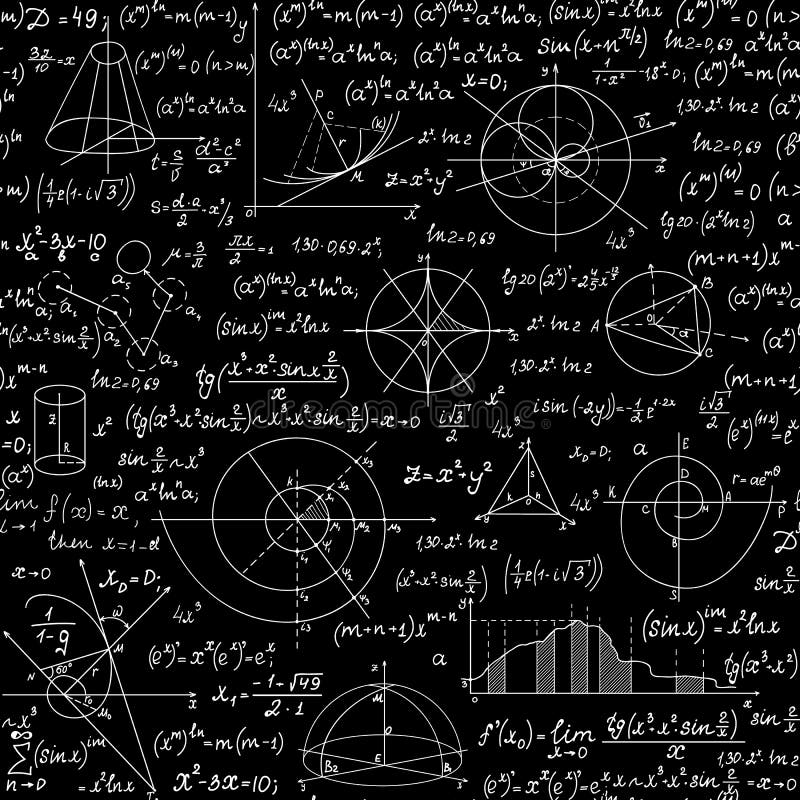 Scientific Math Vector Seamless Pattern With Equations Formulas And