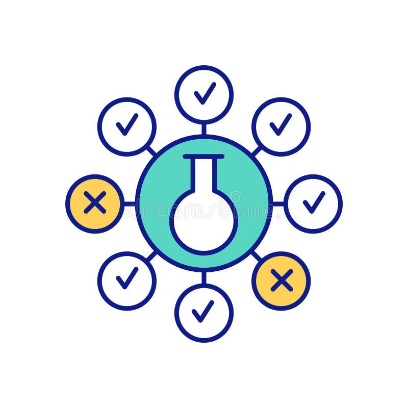 Scientific Method And Hypothesis Testing Rgb Color Icon Stock Vector