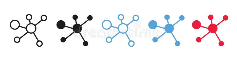Scientific Molecular Structures and Chemistry Models in Vector Icons for Educational Use royalty free illustration