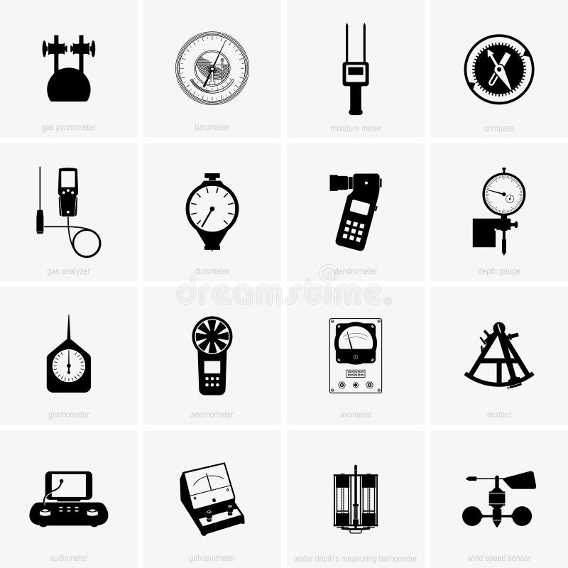 Scientific and Technical Measuring Devices Stock Vector Illustration