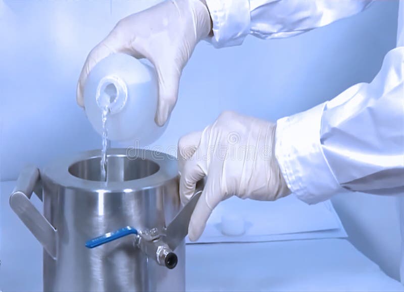 The scientist conducts experiments in the laboratory stock images