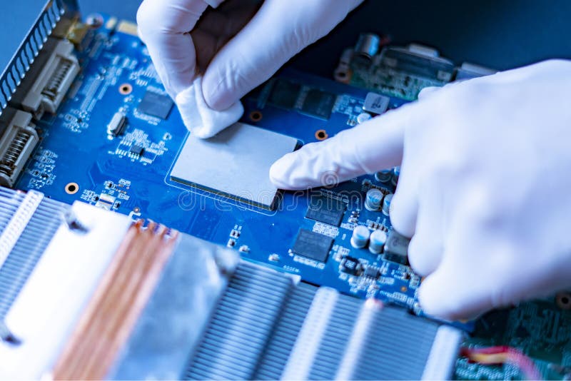Scientist hands in the researching university work with the new technology computer cpu chip f royalty free stock photo Scientist hands in the researching university work with the new technology computer cpu chip f royalty free stock photo