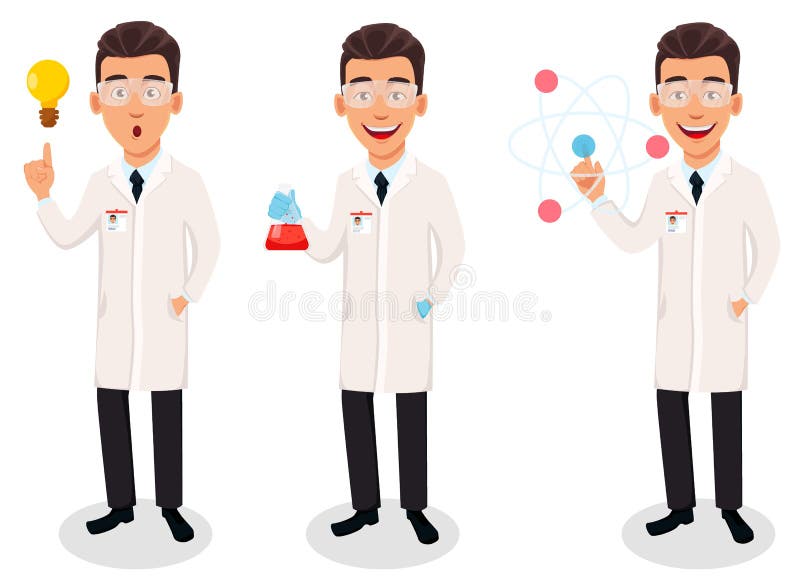 Как выглядит ученый человек Scientist Man. Handsome Cartoon Character Stock Vector - Illustration of experim