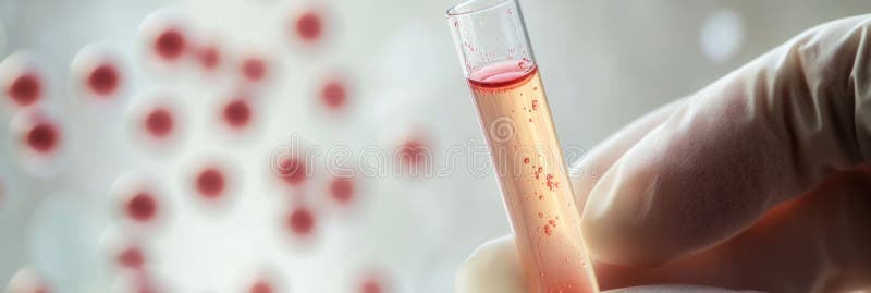 Scientist conducts experiment with test tube in modern laboratory featuring advanced technology and sterile conditions royalty free stock photos