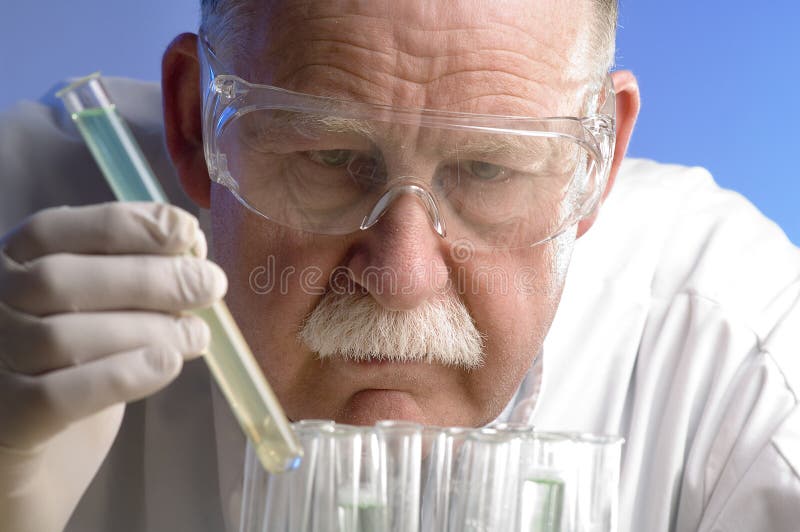 Scientist working with chemicals