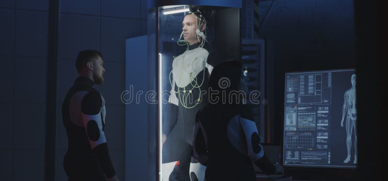 Scientists studying human biology on Mars royalty free stock photography