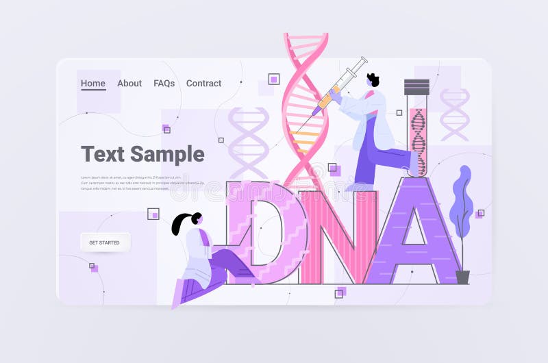 Scientists team working with DNA researchers making experiment in lab DNA testing genetic engineering concept royalty free illustration