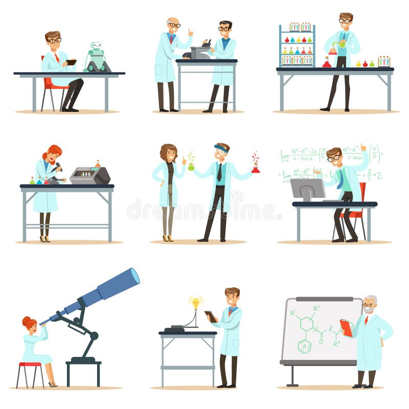 Científicos sobre el en laboratorio oficina un conjunto compuesto por en negocios en académico ciencia hacer científico investigación.