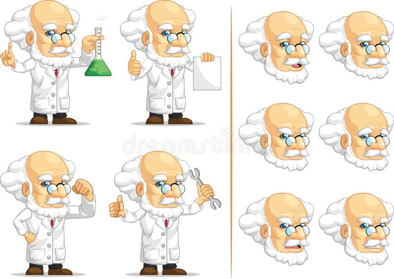 Scienziato o il professor Customizable Mascot 2 illustrazione vettoriale Scienziato o il professor Customizable Mascot 2 illustrazione vettoriale