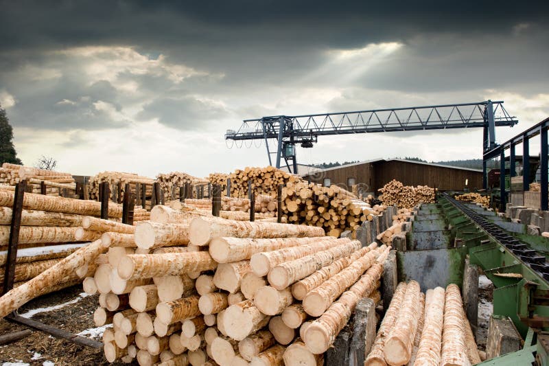 Dramatic sky over sawmill (lumber mill). Dramatic sky over sawmill (lumber mill)