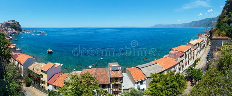 Scilla havskust, Calabria, Italien royaltyfria bilder Scilla havskust, Calabria, Italien royaltyfria bilder