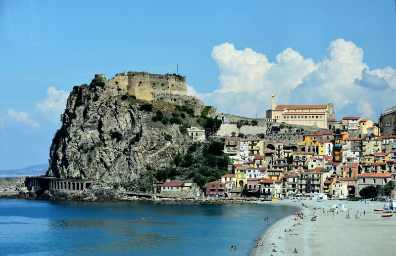 Scilla, oud vissersdorp in Calabrië royalty-vrije stock foto's