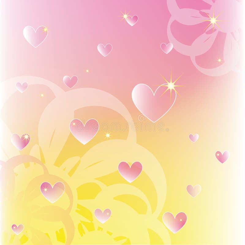 Scintillare i cuori su colore morbido fiorisce la priorità bassa royalty illustrazione gratis Scintillare i cuori su colore morbido fiorisce la priorità bassa royalty illustrazione gratis