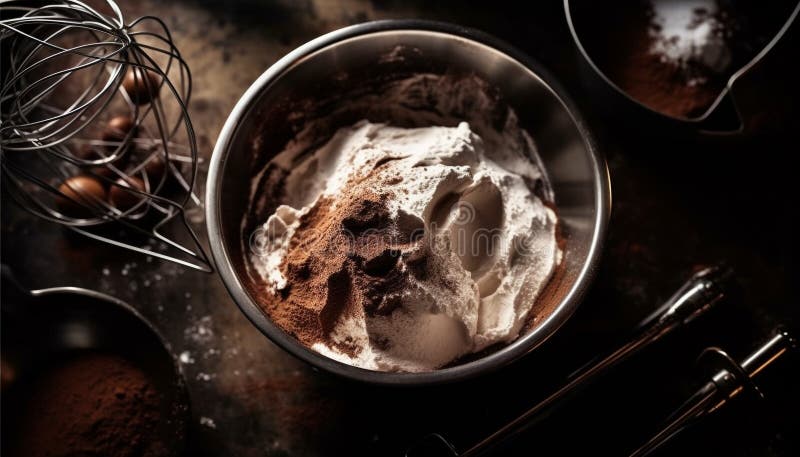 Scioglimento della salsa di cioccolato su dessert rustico fatto in casa generato dall'ai. Scioglimento della salsa di cioccolato sul dessert rustico fatto in casa, generato dall'intelligenza artificiale