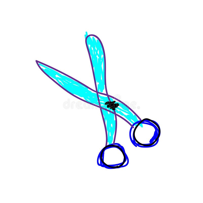 Small Cute Child Scissors Stock Vector (Royalty Free) 1909472995
