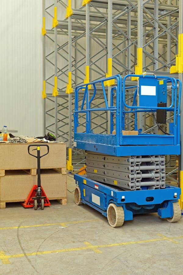 Scissor Lift stock photo. Image of shelf, pallet, industry 145492300