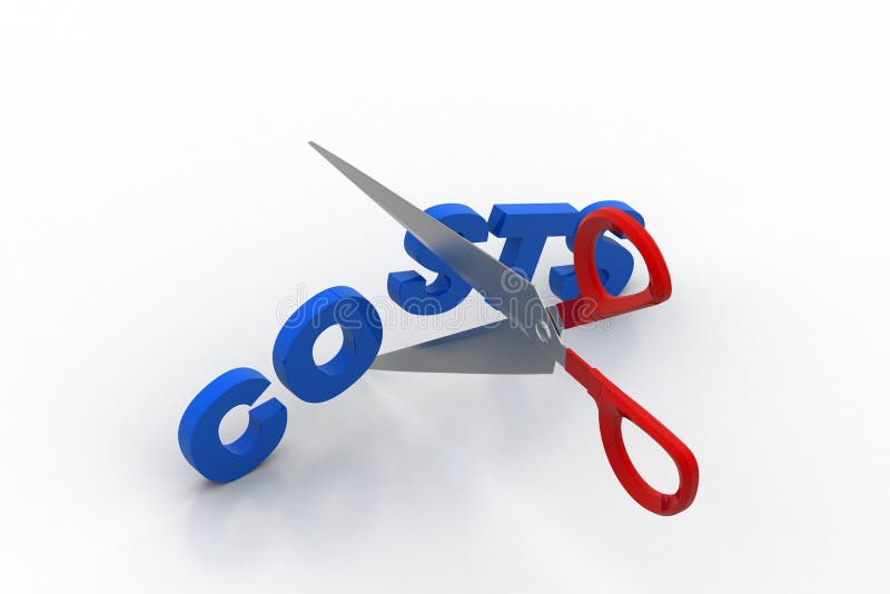 Scissor snittet ordkostnaden stock illustrationer Scissor snittet ordkostnaden stock illustrationer