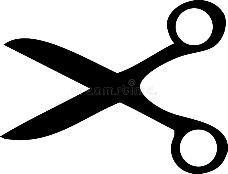 black and white scissors silhouette, Stock vector