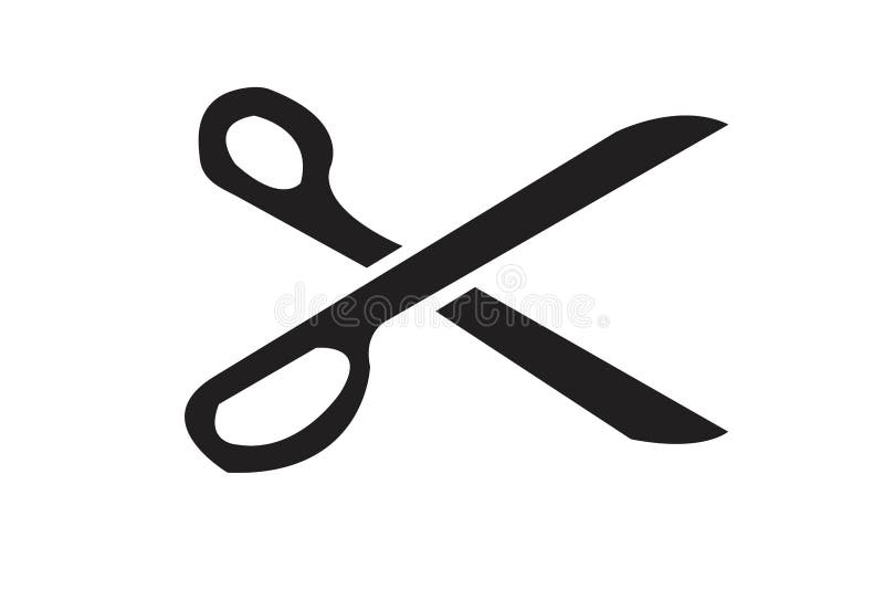 Scissors with cut lines isolated on white background