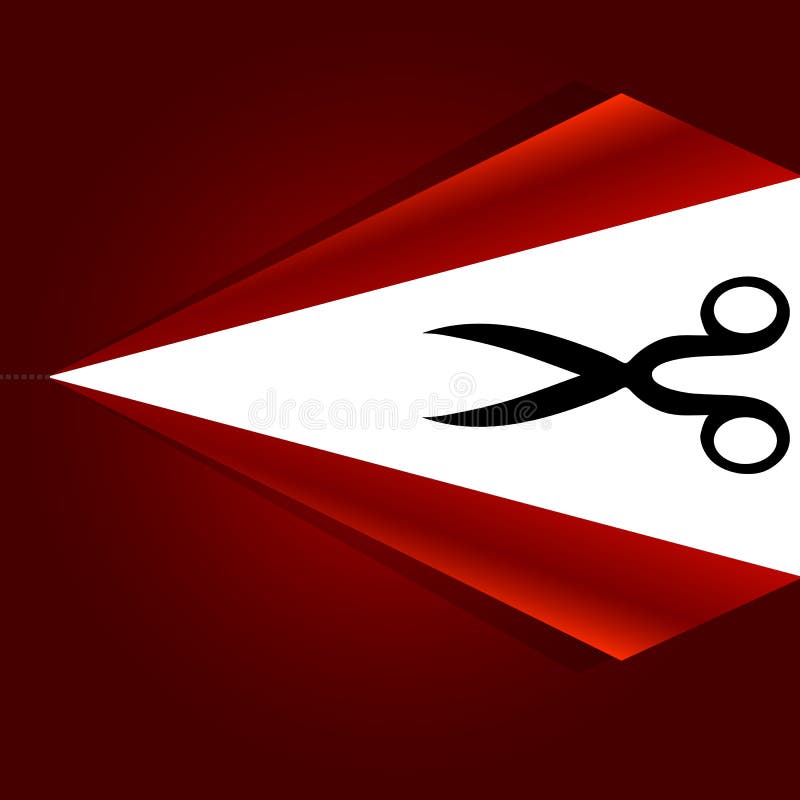 Scissors with cut lines stock illustration. Illustration of isolated