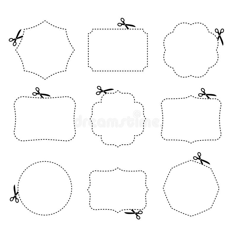 Scissors cutting different frames.