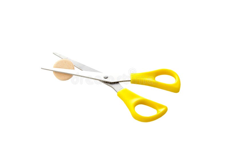 Scissors cutting pill stock image. Image of medical, pill 27991389