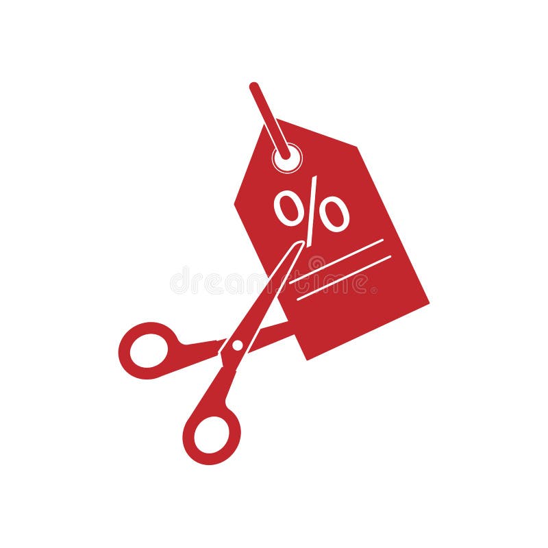 Scissors Cutting Price Tag Icon Stock Illustrations 153 Scissors