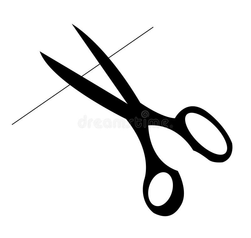Scissors cutting a thread stock vector. Illustration of handle 118496919