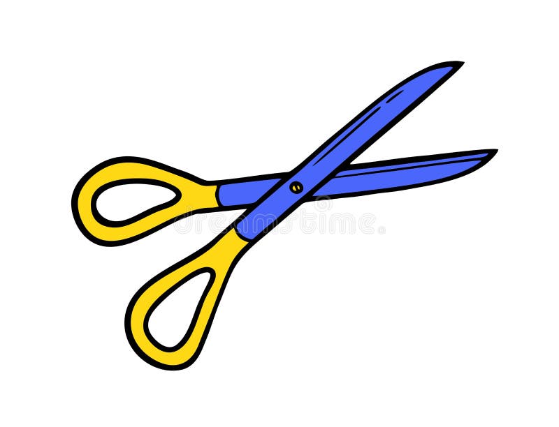 Scissors Doodle Hand Made Needlework Vector Illustration on White